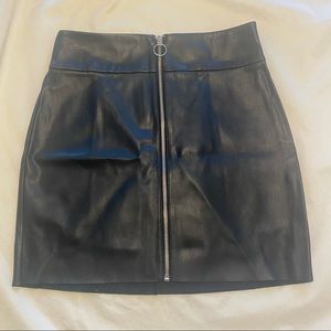 Express Black Leather Skirt Size 6